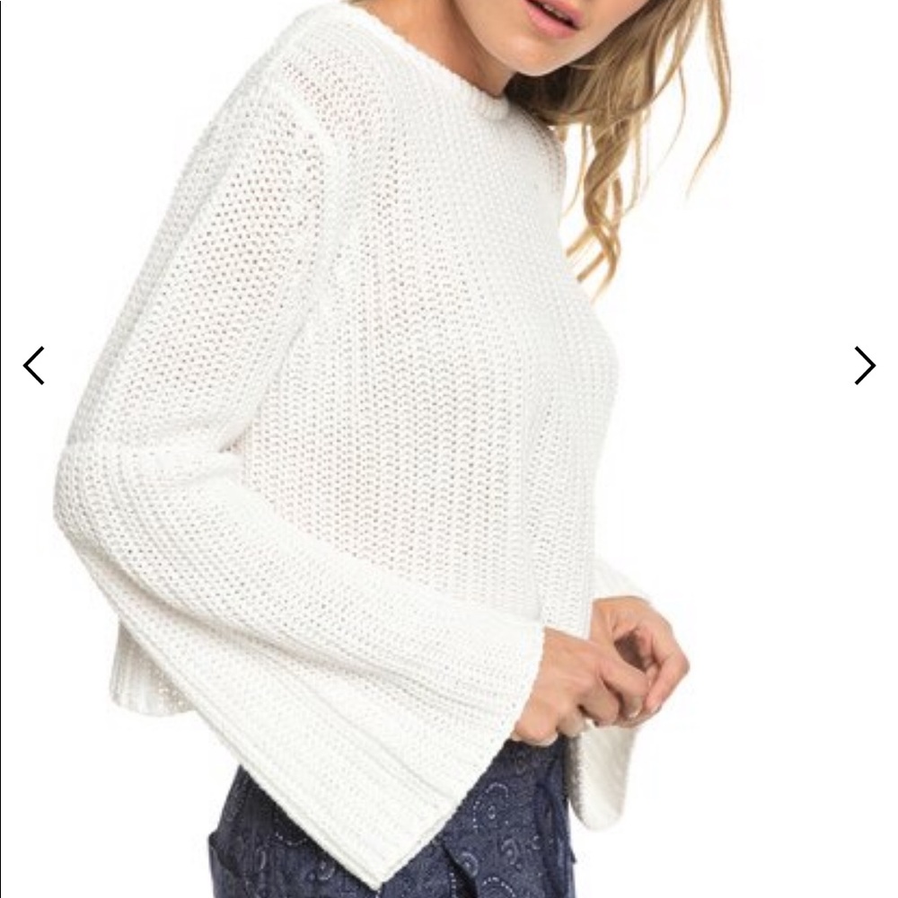 Roxy Bell Sleeve Sweater with Open Back Detail